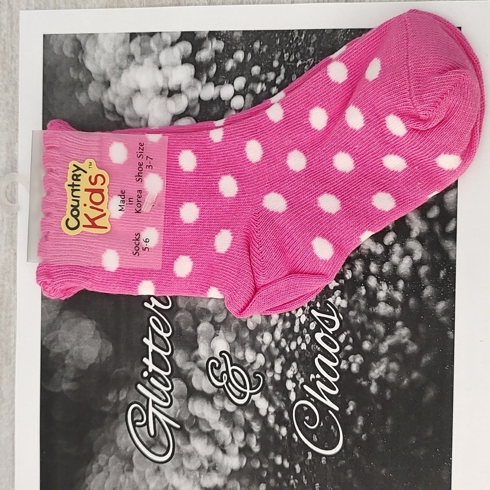 Country Kids Bubblegum Polkadot Socks Size 1-2 Yrs